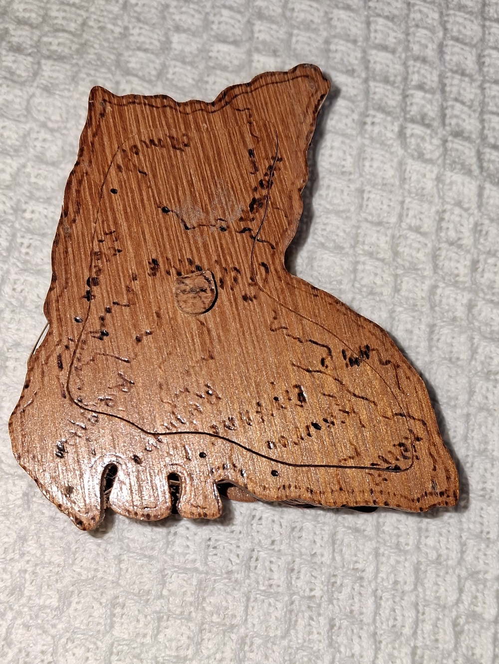 Red Cedar Handcarved Louisiana Shaped Trinket Box